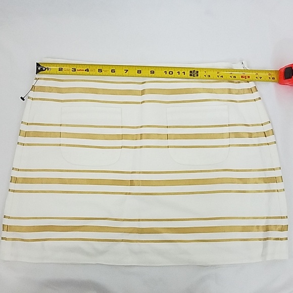🍍J Crew Gold Stripe Skirt 6 - Picture 3 of 7